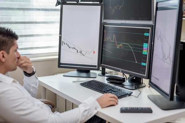 Solana ecosystem trading chart on a laptop screen